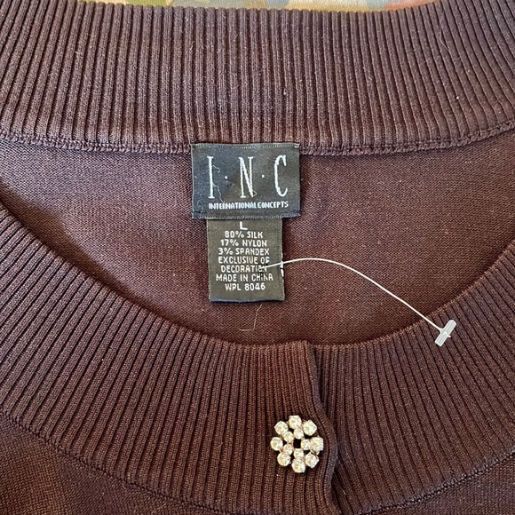 INC International Concepts Size Large
3/4 Sleeve Rhinestone Snap Buttons $89 NEW - Picture 9 of 12